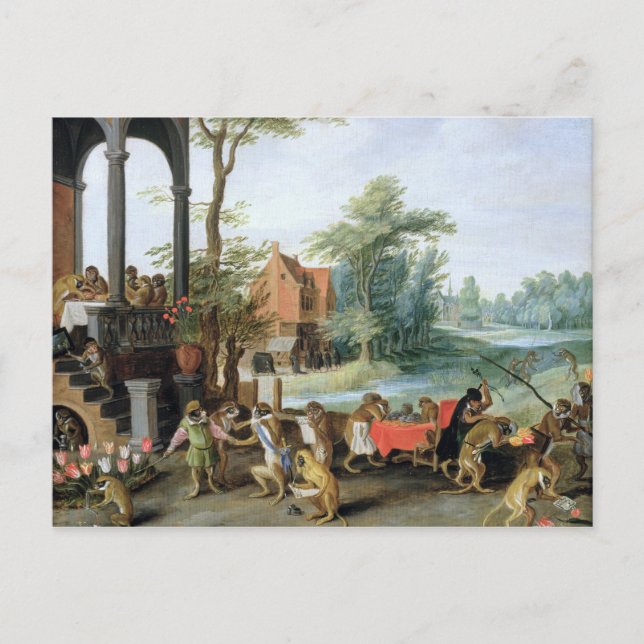 A Satire of the Folly of Tulip Mania Postcard (Front)