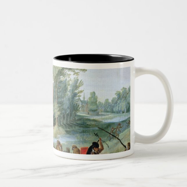 A Satire of the Folly of Tulip Mania Two-Tone Coffee Mug (Right)