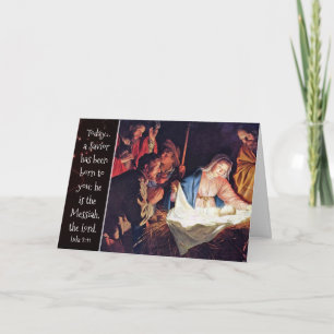 A Saviour has been Born, Custom Christmas Nativity Holiday Card