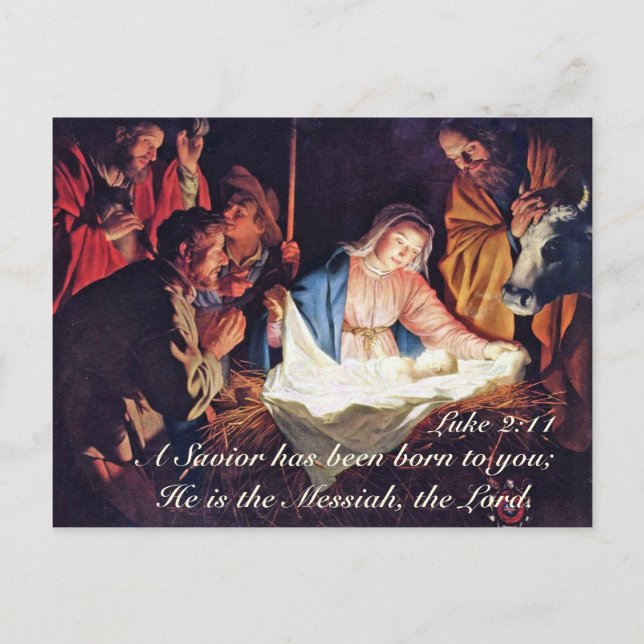 A Saviour has been Born Luke 2:11Christmas Nativit Holiday Postcard (Front)