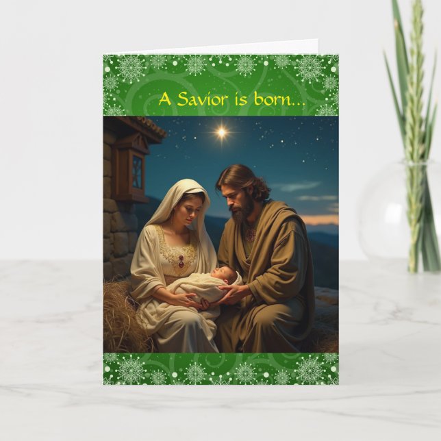 A Saviour is Born  Holiday Card (Front)