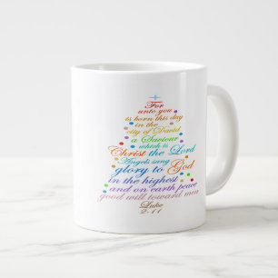 A Saviour is Born Luke 2-11 Christmas Tree mugs
