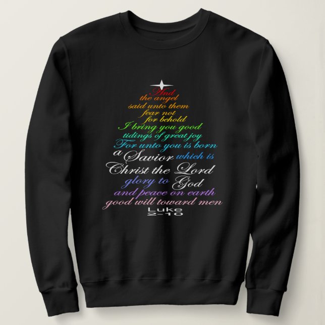 A Saviour is Born Luke 2-11 Christmas Tree Shirts (Design Front)