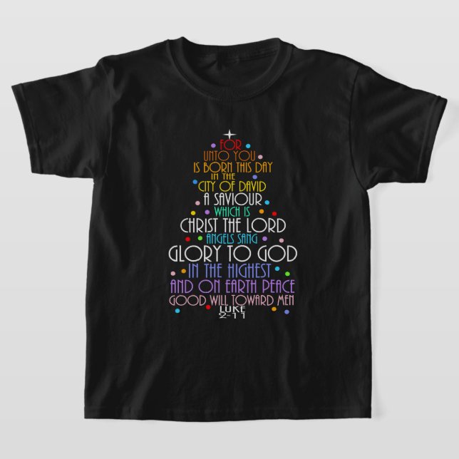 A Saviour is Born Luke 2-11 Christmas Tree Shirts (Laydown)