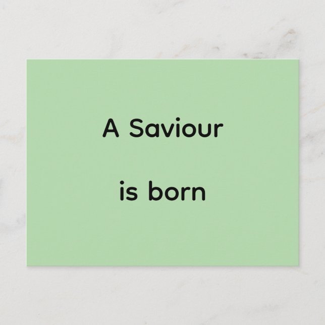 A saviour is born postcard (Front)