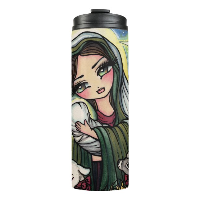 A Saviour is Born Virgin Mary Nativity Christmas Thermal Tumbler (Front)