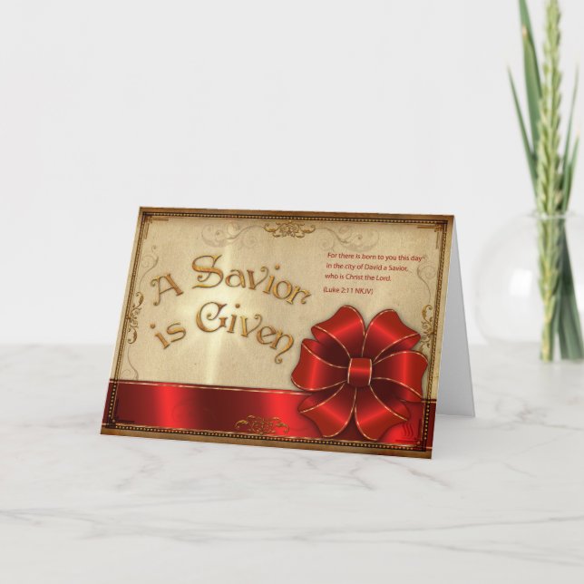 A Saviour is Given Holiday Card (Front)