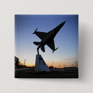 A scale model of an F-16 C Fighting Falcon 15 Cm Square Badge