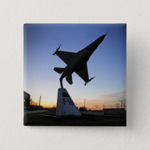 A scale model of an F-16 C Fighting Falcon 15 Cm Square Badge