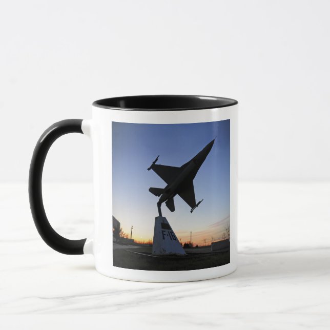 A scale model of an F-16 C Fighting Falcon Mug (Left)