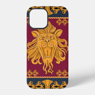 A scarf with a big lion head in a golden color. Se iPhone 12 Case