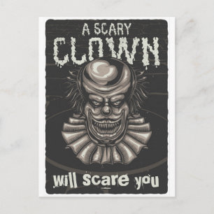A Scary Clown Postcard
