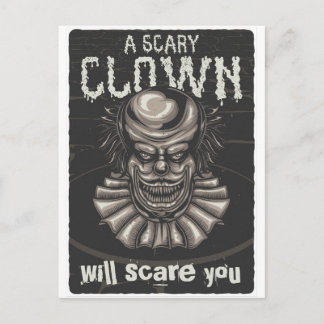 A Scary Clown Postcard