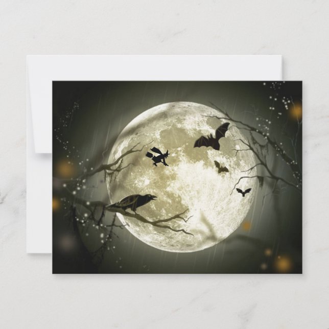A Scary Witchy Moon Invitation (Front)