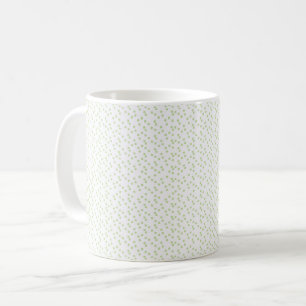 A scattering of pale green squares on white. coffee mug