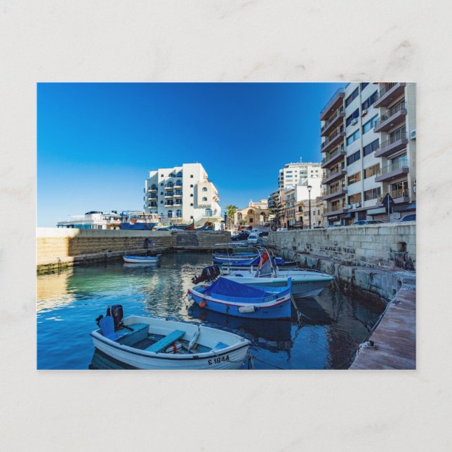A scene from Gillieru Harbour, Malta Holiday Card (Front)