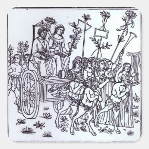 A Scene from the Decameron Square Sticker