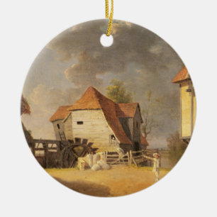 A Scene from 'The Maid of the Mill', 1765 (oil on Ceramic Tree Decoration