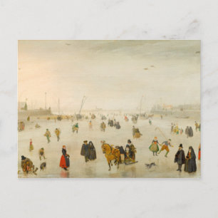 A Scene on the Ice by Hendrick Avercamp Postcard