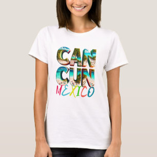A scenic beach scene of Cancun shirt Mexico