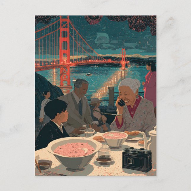 A Scenic Dinner at the Bridge Postcard (Front)
