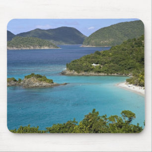 A scenic of Caneel Bay from a road at St. John Mouse Mat