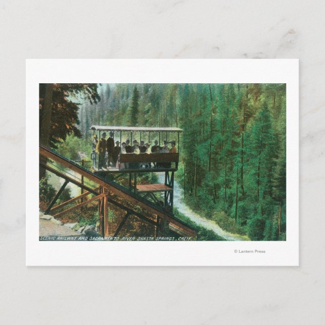 A Scenic Railway Along the Sacramento River Postcard (Front)