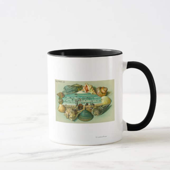 A Scenic View Bordered with Sea Shells Mug (Right)
