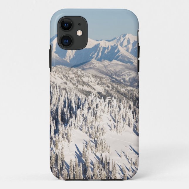 A Scenic View of Snowy Mountains and Trees. Case-Mate iPhone Case (Back)