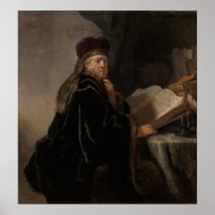 A Scholar Seated at a Desk - Rembrandt - c1634 Poster