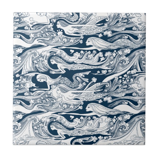 A School of Mermaids swim by Tile (Front)