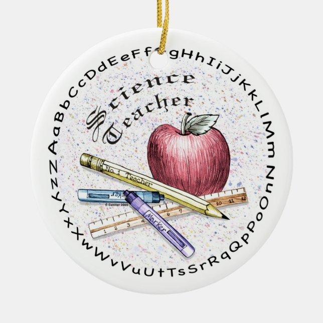 A Science Teacher Ceramic Tree Decoration (Front)