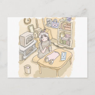 a scooping room postcard