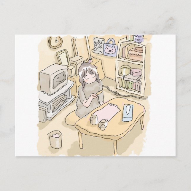 a scooping room postcard (Front)