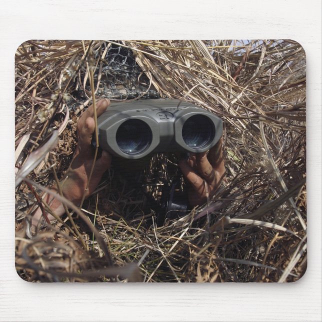 A scout observer practices observation techniqu mouse mat (Front)