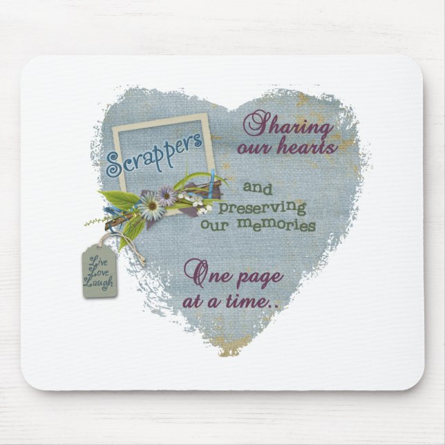 A scrappers heart mouse mat (Front)