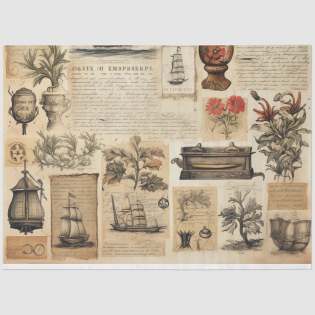 A Scrappy Nautical Series Design 20 Tissue Paper (Front)