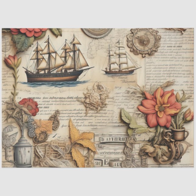 A Scrappy Nautical Series Design 22 Tissue Paper (Front)