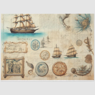 A Scrappy Nautical Series Design 4 Tissue Paper
