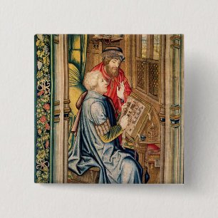 A Scribe Writing an Account 15 Cm Square Badge