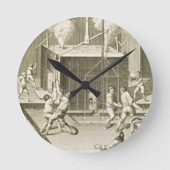 A sculptor's foundry, from the 'Encyclopedie des S Round Clock (Front)