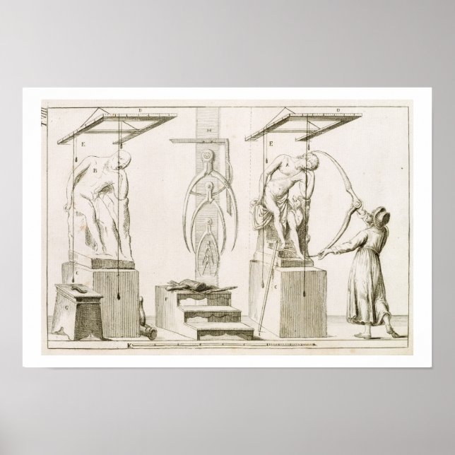 A Sculptor's Studio, c.1800 (engraving) Poster (Front)