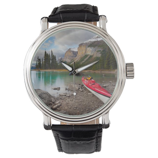 A sea kayak ashore at Spirit Island Watch (Front)