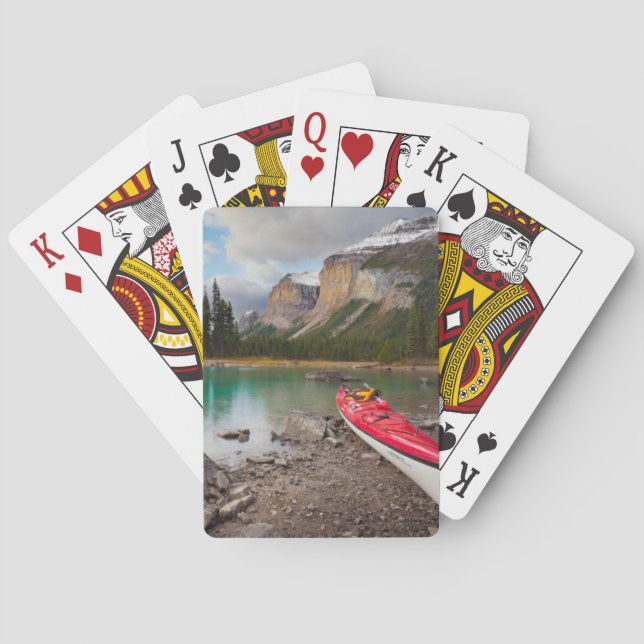 A sea kayak on shore at Spirit Island Playing Cards (Back)