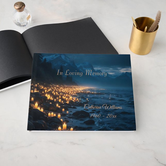 A sea of candlelights on the beach, condolence  guest book (Creator Uploaded)