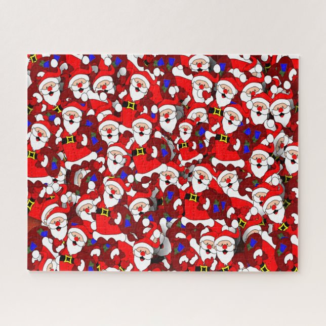 A Sea of Cheerful Santa Claus  Jigsaw Puzzle (Horizontal)