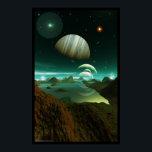 A Sea of Green Poster<br><div class="desc">In a parallel dimension,  somewhere we can never visit exists this world. This is Jupiter's twin viewed from one of her life-bearing moons.</div>