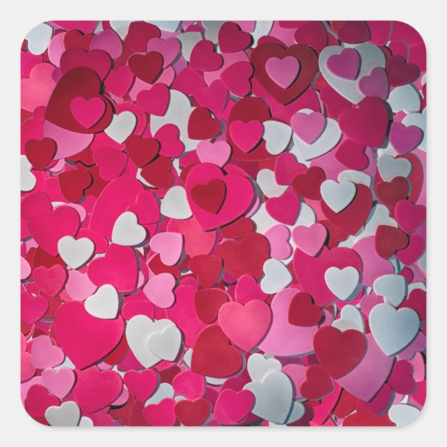 A Sea of Lovely Hearts for Love Square Sticker (Front)