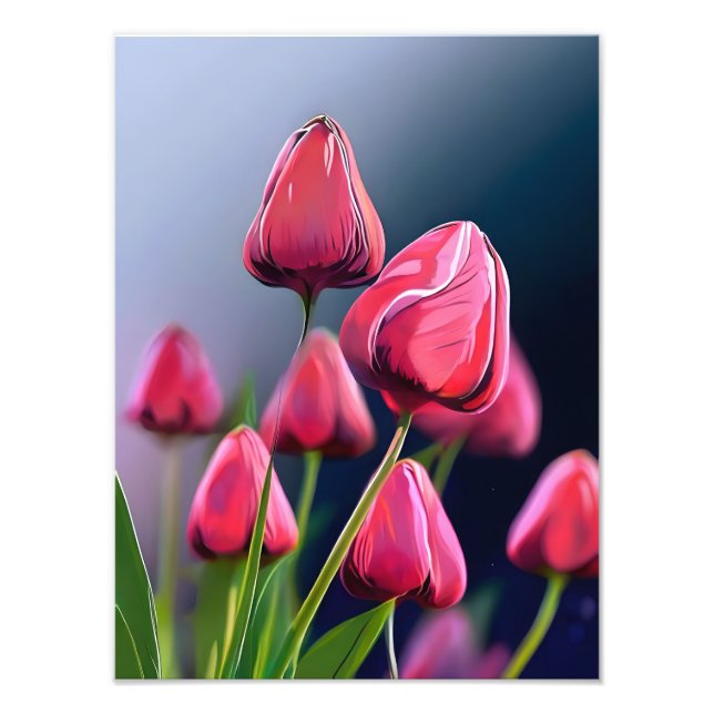 A Sea of Pink Tulips Photo Print (Front)
