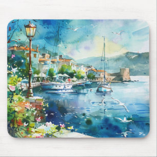 A Sea Port Mouse Mat